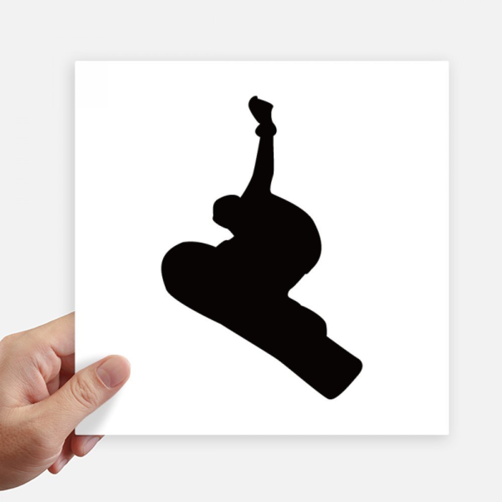 Autocollant carré silhouette skate noir 20cm lot de 4 stickers multicolores