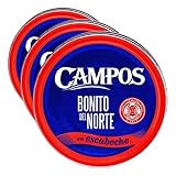 CAMPOS, Conserva de Bonito del norte en escabeche tradicional 160 g (Paquete de 3)