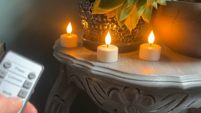 Image of SoulBay Rechargeable Flameless LED Tea Lights Candles with Remote Control, 2.17 inch x 1.57 inch, Set of 2, USB Charging Cable Included