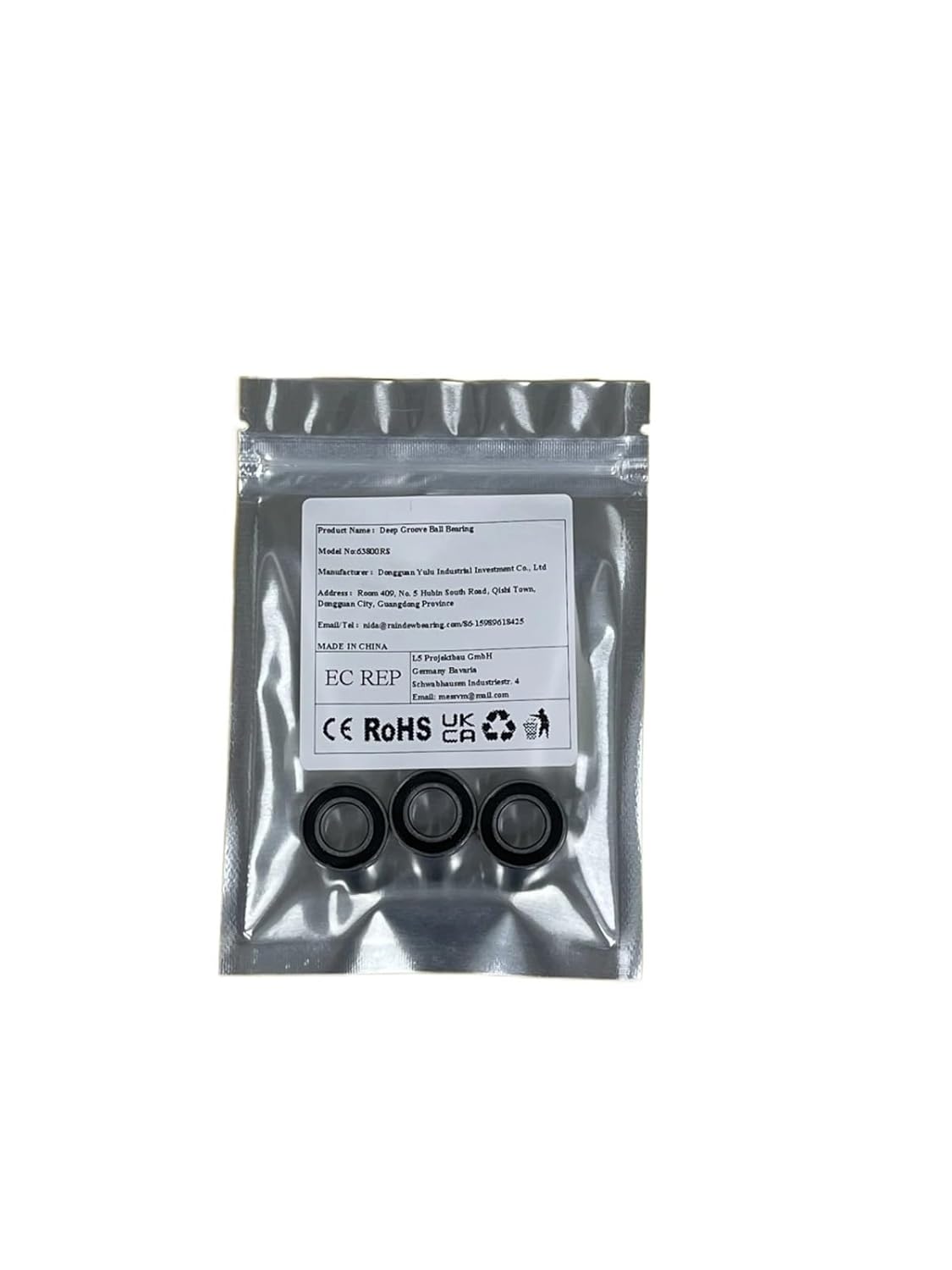 4PCS 6301RS 12x37x12 mm Deep Groove Bearing ABEC-7 Ball Bearings 6301RS 6301 2RS EMQ 6301-2RS