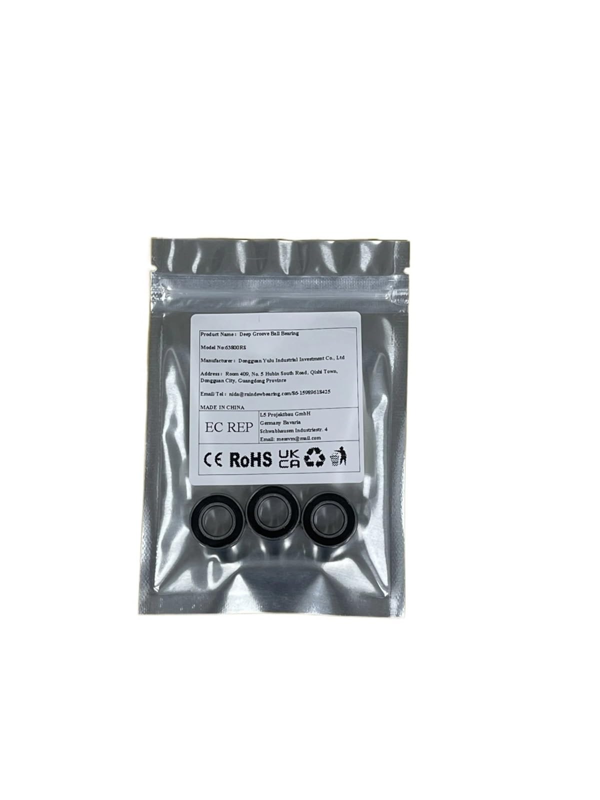 Lot de 4 roulements à gorge profonde 6301RS 12 x 37 x 12 mm, roulements à billes ABEC-7 6301RS 6301-2RS EMQ 6301-2RS