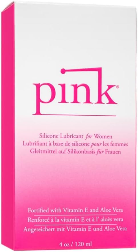 Pink Silicone Lubricant - Hypoallergenic Silicone-Based Lubricant (Glass Bottle with Pump, 4 fl. oz.)