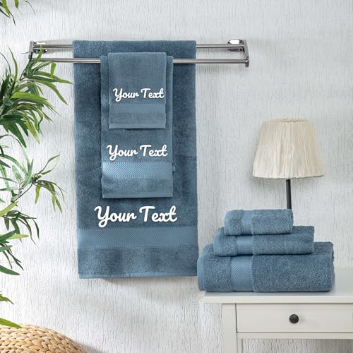 Personalized Towels - Customized Turkish Cotton Towel Set, Monogrammed Towels with Initials, Name & Embroidery, Idea for Weddings, Bridal Showers, Anniversaries, Housewarming, New Home