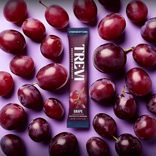 Image of TREVI Electrolytes Powder Packets, Sugar Free Hydration, Grape 28 Count | Essential Daily Drink Mix, 0 Sugar, Magnesium, Potassium, Vitamin C, Calcium, B6 & B12 Vitamins