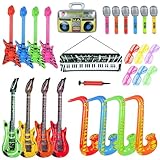 Lot de 27 accessoires de fête gonflables, instruments gonflables pour enfants, saxophone b...