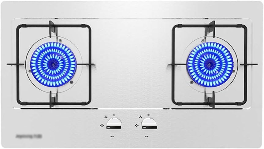 Gas Stoves Gas 4.8KW Built-inGas hob 71x40x15.5cm Black Tempered Glass Gas Cooktop with Cast Iron Square Pot Rack Easy to Clean Compatible with All Cookware [Energy Class A] (Size : NG) ( )
