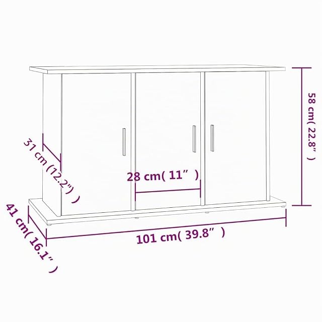 Foto 3 de 7 de vidaXL Soporte de Acuario Madera ingeniería Roble Sonoma 101x41x58 cm