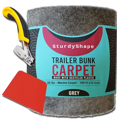 SturdyShape Boat Trailer Bunk Carpet Kit 12x100ft Gray