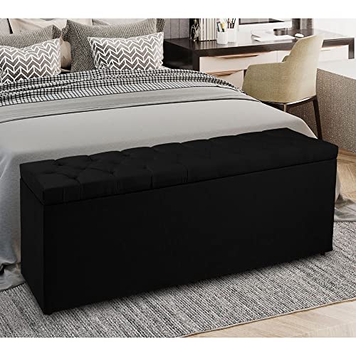 Calçadeira Recamier Baú Queen 1,60m Madrid Suede - Pallazio