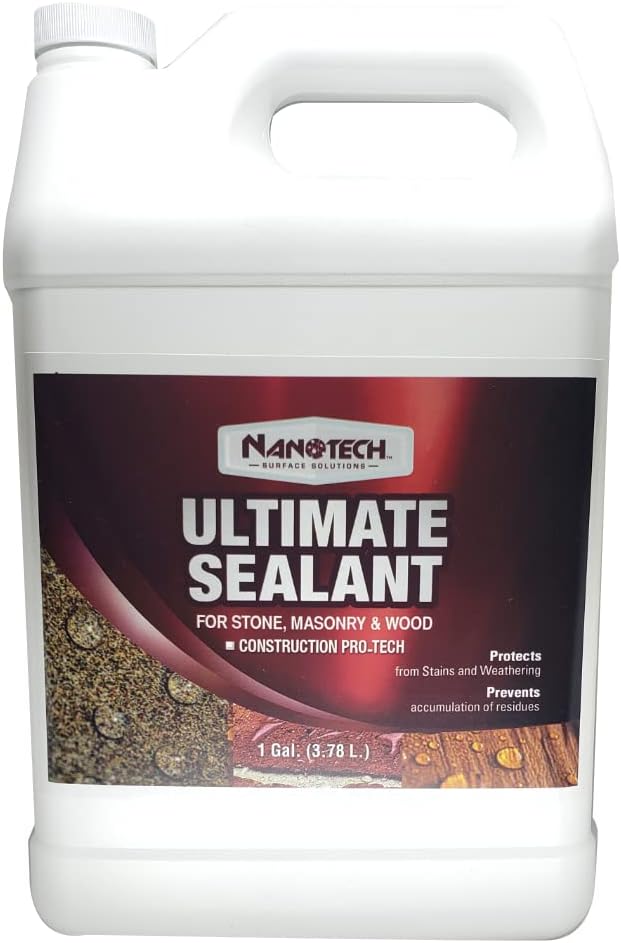 Nanotech Surface Solutions Ultimate Sealant - Water Repellent Invisible Penetrative Coating for Concrete, Masonry, Clay, Limestone, Sandstone, Cantera, SiO2 Water Based Fast Curing, 1 Gallon (128 Oz.)