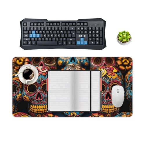 Colorful Sugar Skulls tapete grande para escritorio con base antideslizante miniatura 4