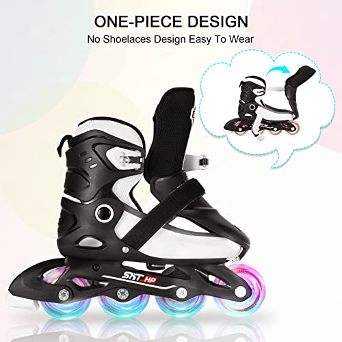 Skt Hp Kids Rollerblades For Girls Adjustable Inline Skates For Boys With Light Up Wheels Beginner Kids Roller Blades Toddler Rollerblades With 82A Pu Wheels #TOP1