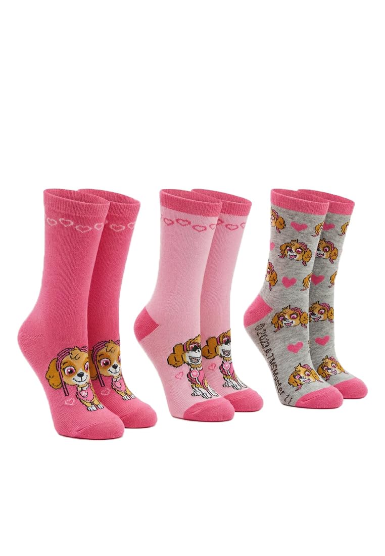 ONOMATO! Paw Patrol Skye Children's Girls Socks Set 3 Pairs, multicoloured, 27-30