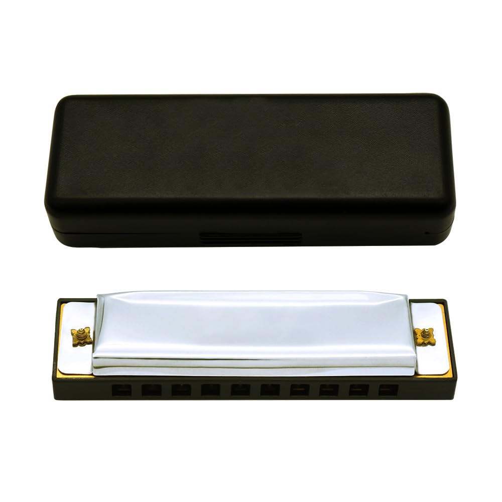 10 otworów 20 dźwięków harmonijka C Key Blowing Harmonijka dla początkujących grających na harmonijce na instrumencie muzycznym (srebrna)