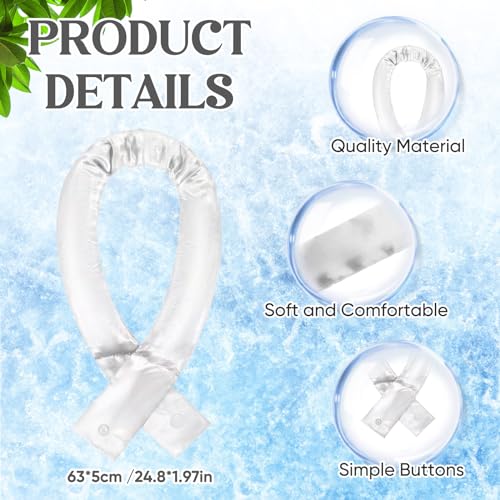 Image of Cozypower 6 Pcs Cooling Neck Wraps with Button Cooling Bandana Neck Cooler Scarf for Hot Weather Ice Neck Wrap Summer Outdoor