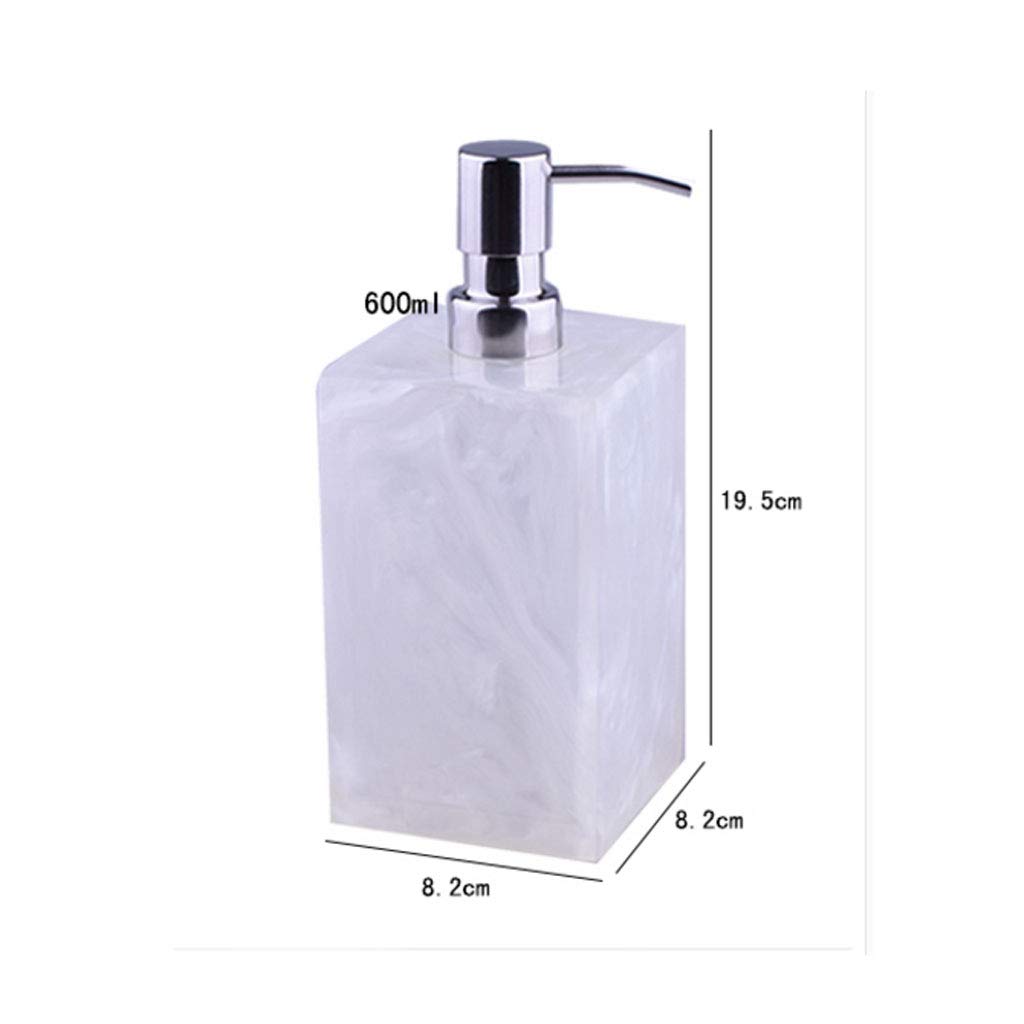 Seifenspender Harz Seifenspender Nachfüllbare Pumpe Flasche Square White Lotion Dispenser Geeignet für Badezimmer und Küchendekoration Für Küche, Bad, Büro (Color : Black)