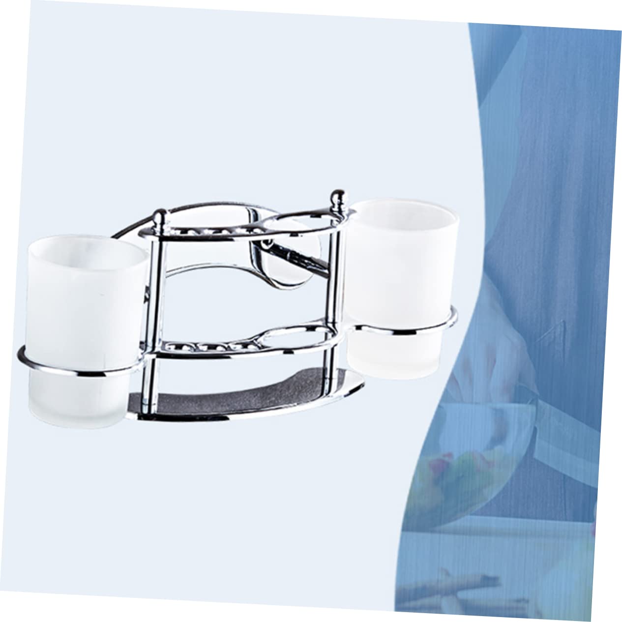 Portacepillos de Dientes Que Mantiene Cepillos y Pasta Limpios de Acero Inoxidable para Baño Vaso de Vidrio Doble Diseño Compacto y Ahorra Espacio
