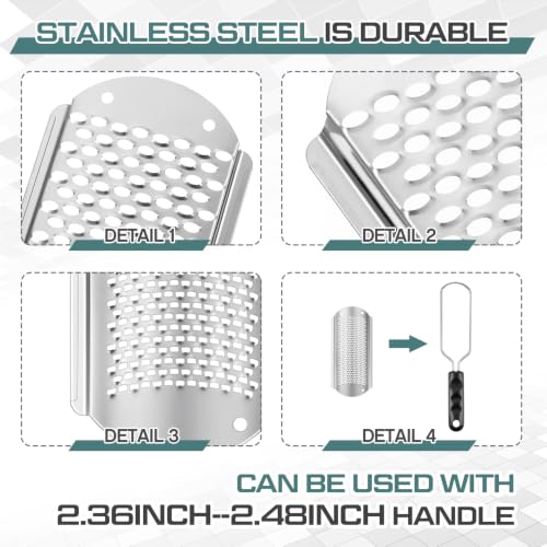 Image of Moxweyeni 20 Pack Silver Foot File Callus Remover Replacement Blades Metal Pedicure Rasp Hard Skin Remove Scrubber Stainless Steel 2 Designs Big /fine Hole for Detachable Foot Grater