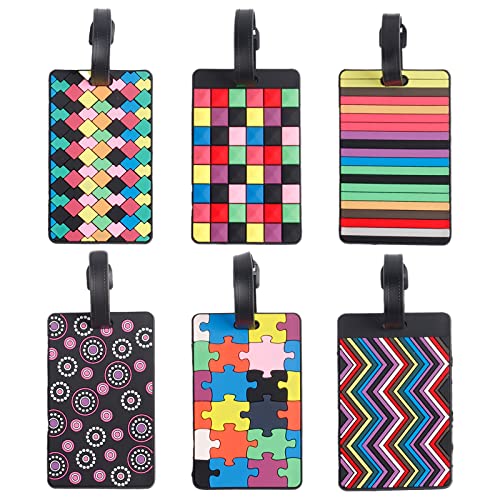 Maotrade 6 Stück Gepäckanhänger Kofferanhänger mit Adressschild Namensschild Kofferschilder Anhänger Namensanhänger aus PVC für Koffer Gepäck Tasche Flugreise Cover