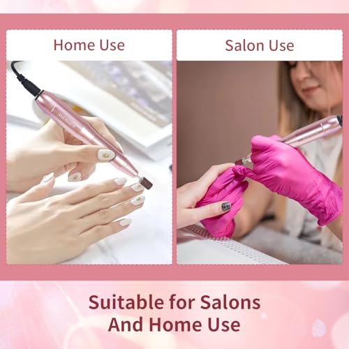 JODSONE Nagelfräser, Nagelfeile für Gelnägel 20000 U/min – 6 in 1 Elektrische Nagelfeile für Gelnägel, Leise & USB-Aufladbar, Maniküre Set mit Verstellbarer Geschwindigkeit