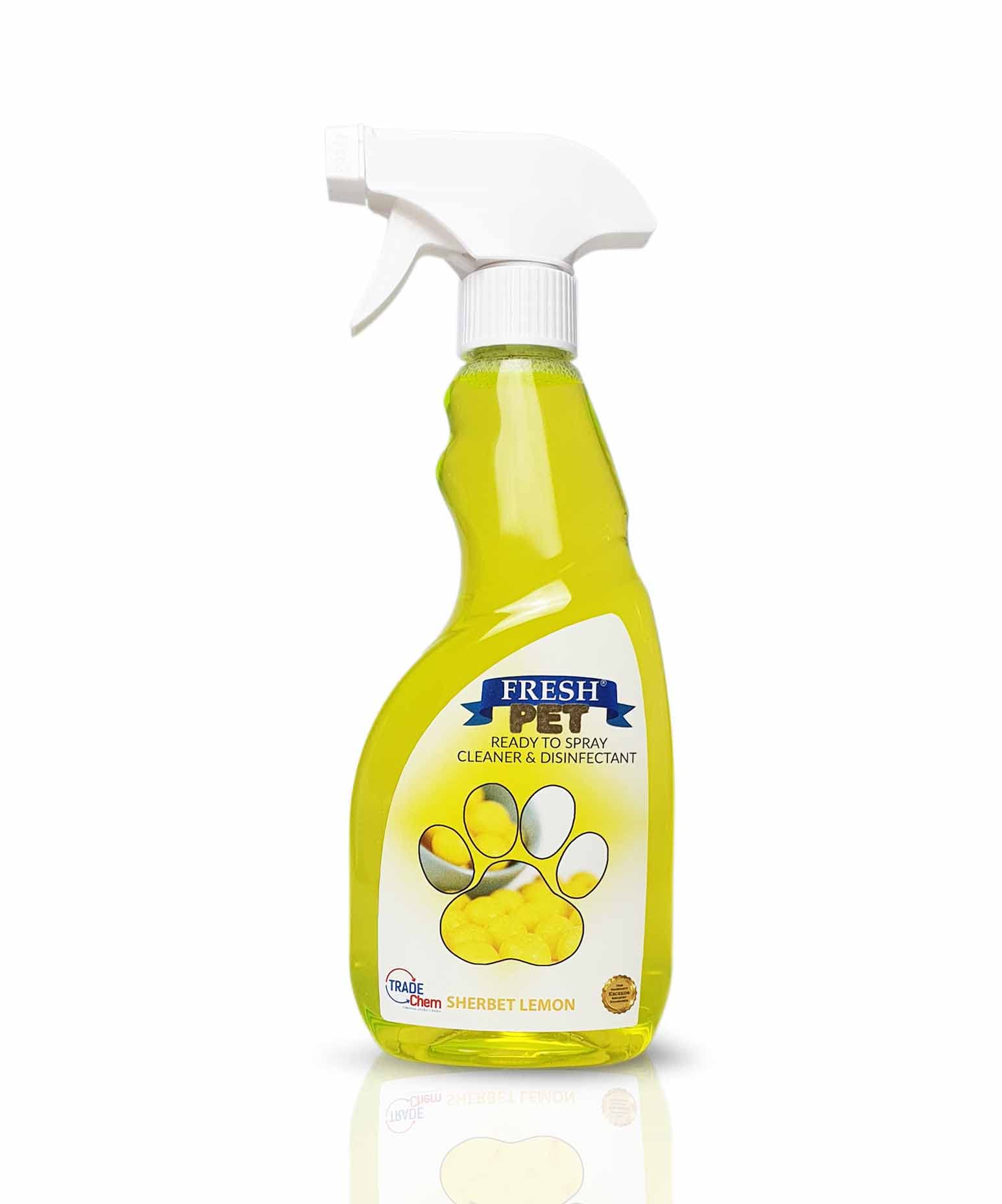 Trade Chemicals FRESH PET READY TO SPRAY DISINFECTANT CLEANER PET SAFE 500ML (Sherbet Lemon)