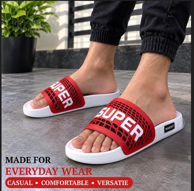 Image of WARKO Slippers For Men | Stylish Chappal For Boys | Soft Cushioned EVA Slides Slipper | Casual FlipFlop Daily Wear Footwear | Indoor Outdoor Use