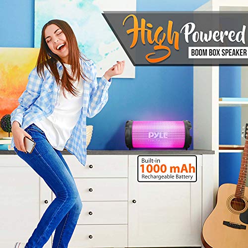 Pyle Wireless Portable Bluetooth Boombox Speaker - 100Watt Hi-Fi Rechargeable Boom Box Speaker Portable Music Barrel Loud Stereo System With Aux Input, Mp3/Usb/Sd Port, Fm Radio, 2" Tweeter -Pbmsprg3 #TOP3