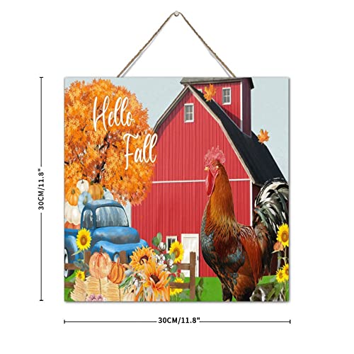 Décoration murale en bois Hello Fall de qualité supérieure 30 cm - 4
