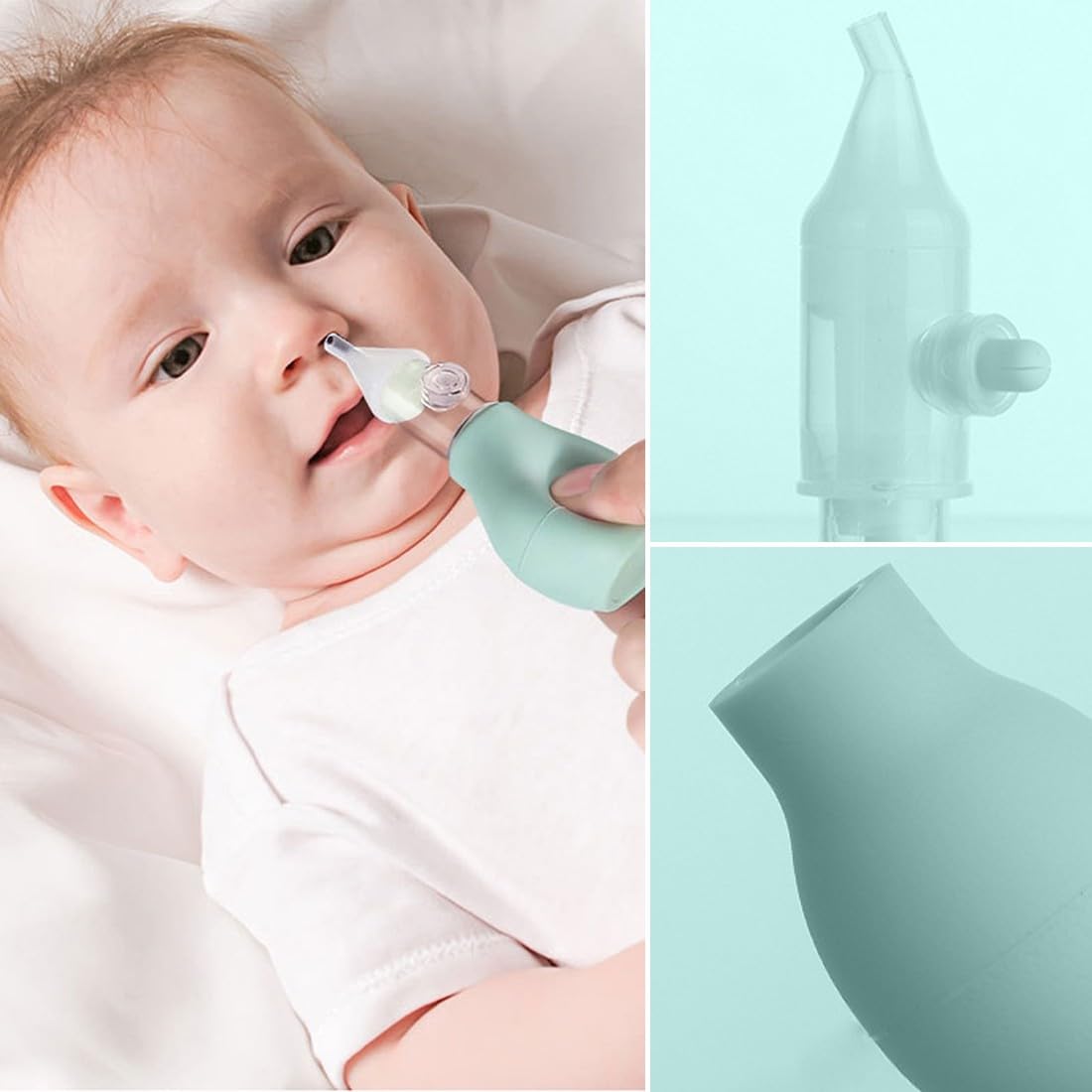 Aspirateur Nez Bebe, Respimer, Seringue Nez bebe, Mouche Bebe Poire, Pinces à Épiler pour Bébé, Pinces de Nettoyage du Nez, Aspirateur Nasal en Silicone pour BéBé Nettoyeur, Bébé Nez Pinces