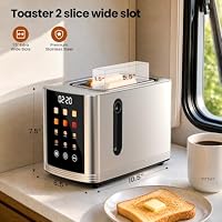 Toaster 2 Slice Touch Screen, Smart Toaster Wide Slot, Full Stainless Steel — image 8