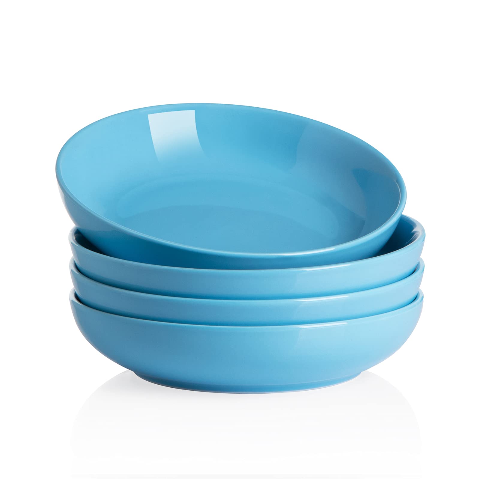 Bol à Pâtes Spode Blue Italian 22.9 Cm - Lot De 4 - Faïence Fine - Micro-ondes Et Lave-vaisselle - Design Britannique Intemporel
