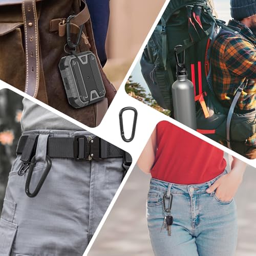 pullther 10 Stück Aluminium Karabinerhaken, 75mm/2.95’’ Karabinerhaken groß, Korrosionsbeständige D-Ring Karabiner Schlüsselanhänger für Outdoor Sport, Wandern, Camping, Angeln - Schwarz