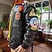 G1 Bomber Maverick Aviator Air Force Real Leather Fur Collar Flight Jacket with Embroidery Patches (l)