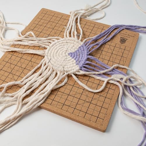 Planche macramé double face réutilisable 20,3 cm avec grille et épingles incluses - 7