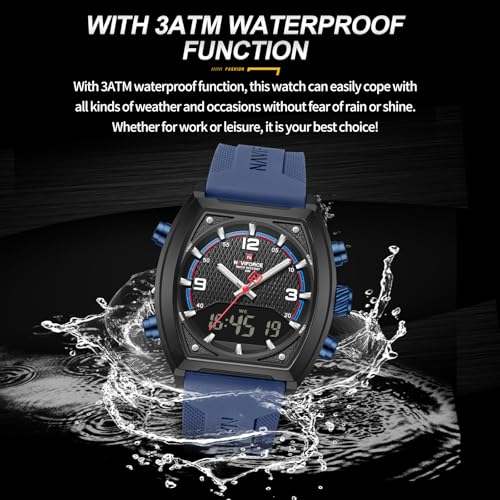 Image of NAVIFORCE NF9242 Dynamic Racing Style Multifunctional Analog-Digital Watch