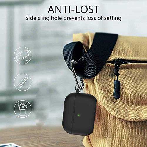 BRG Compatible with Airpods Pro Case, Soft Silicone Skin Case Cover Shock-Absorbing Protective Case with Keychain [Front LED Visible] (Black) by BRG - Used condition - Image 5
