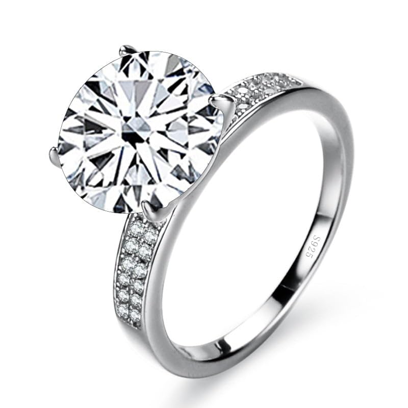 Bague fiançailles moissanite 5ct couleur D VVS1 argent 925 mariage femme