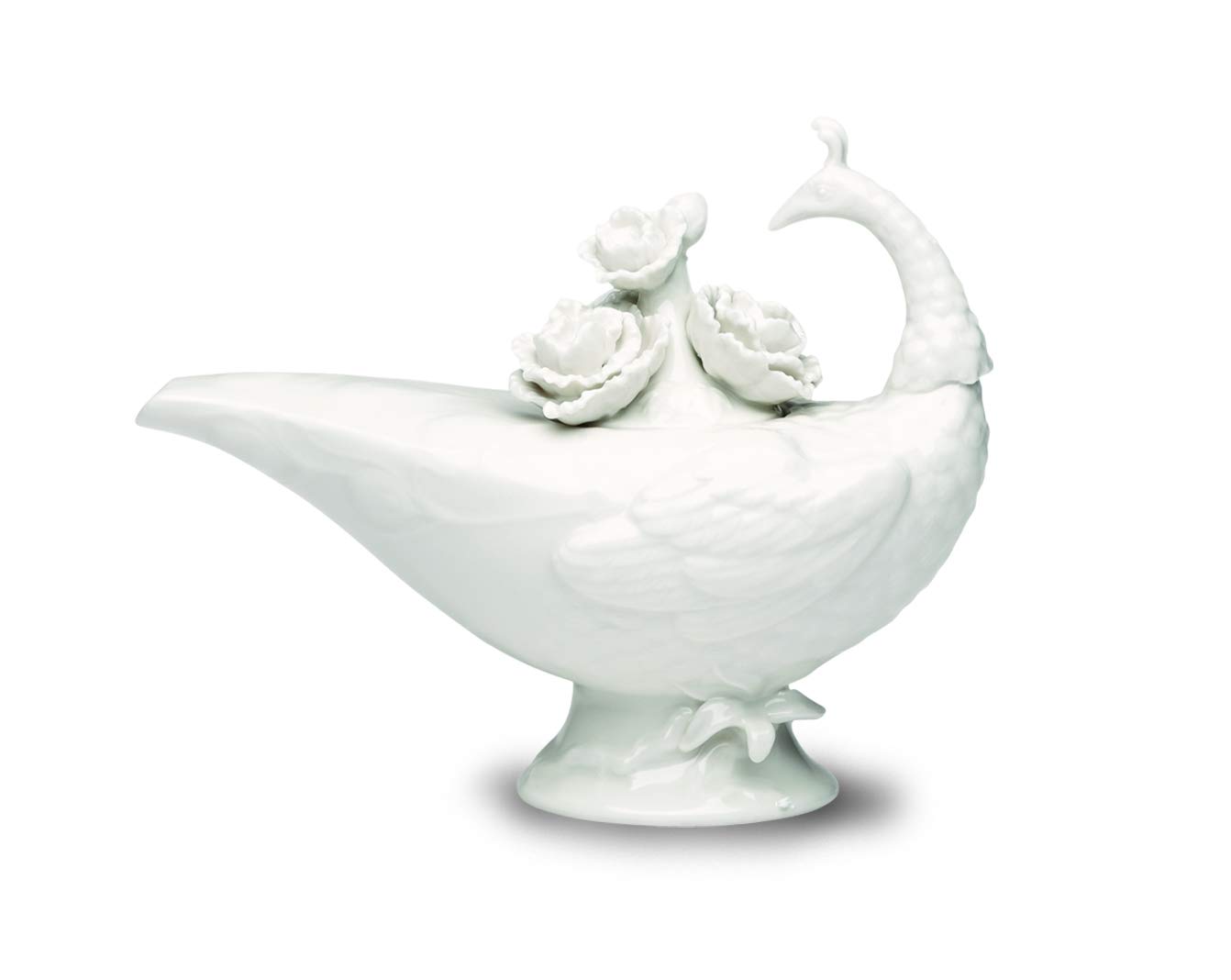 Cream Peacock Teapot, 48 oz.
