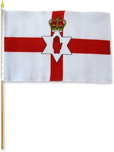 Deluxe 12x18 12"x18" Lote de 6 banderas de madera de Irlanda del Norte por Lumaglow