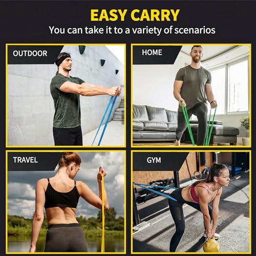 Image of ROSAPOAR Resistance Band Pull up Band Fitness Exercise Bands Natural Latex for Workout Body Stretch Powerlifting Band Fitness Sport Training at Home /The Gym