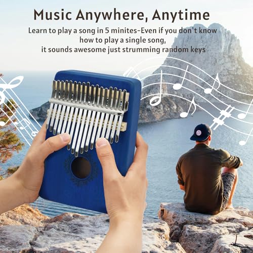 Image of Kalimba Thumb Piano 17 Key,Mbira Instrument,Musical Gift for Kids & Adults