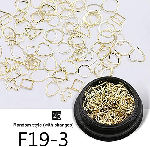 1 Box Gold Nail Decoration Art Star Moon 3D Decorations Feathers Charm Metal Frame Mix Shape Nail Art Manicure Accessories - (Color: 4pcs)