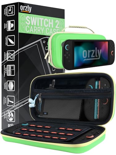 Image of Orzly Case Compatible with Nintendo Switch 2 - Protective Travel Carry Case with Screen Padding, Game Card & microSD Slots, Zipped & Open Pockets for Accessories - 7.9 inch Gift Boxed
