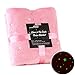 Produktbild SUCHDECO Kuscheldecke Leuchtende Decke Glow In The Dark Decke Sterne Monde Weiche Bettdecke Warm Kuscheldecke Leuchtend für Kinder Baby Mädchen Junge (127 x 152 cm, Pink)