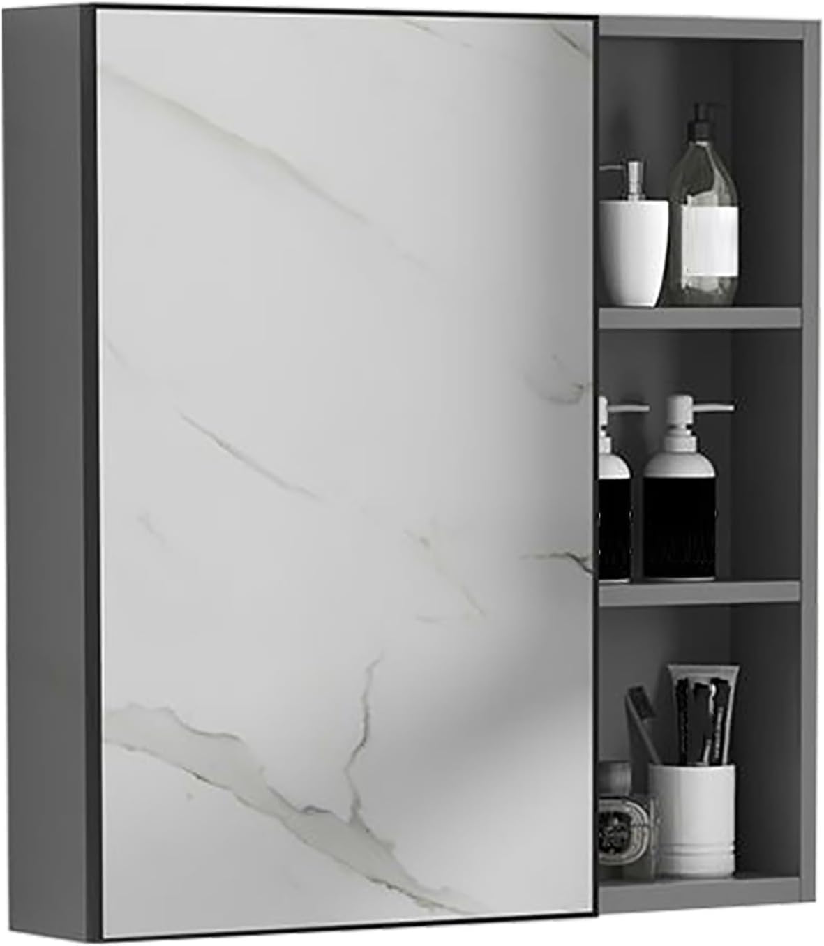 BKSXSOP Rectangular Bathroom Cabinet with Mirror - Wall-Mounted Aluminum Alloy Storage nizer for Bedroom, Living Room, and Toilet Stylish & Functional Space Saver