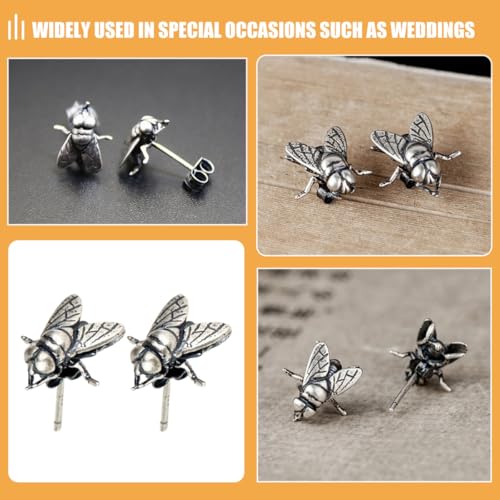 Pendientes de mosca decorativos pequeños de acero inoxidable punk 5