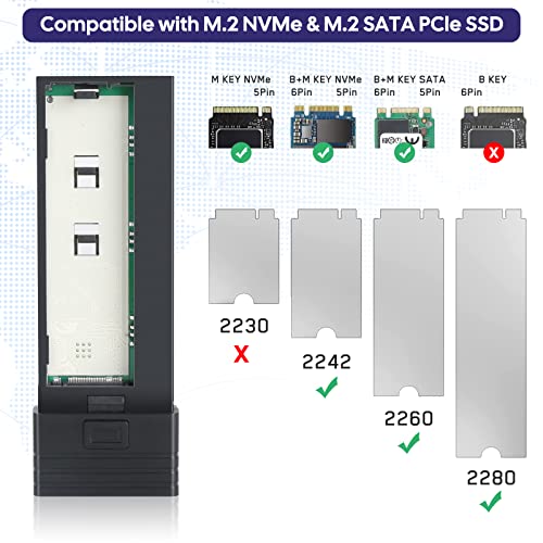 Carcasa externa Fanblack para SSD M.2 NVME SATA USB 3.2 Gen 2 miniatura 3