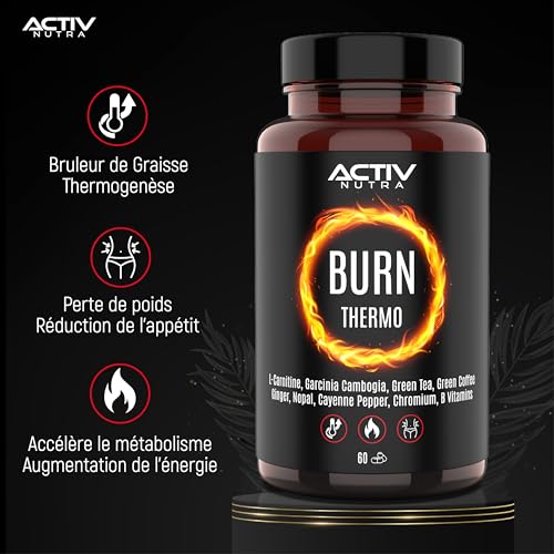 BURN Thermo - Bruleur de Graisse Puissant - Perte de Poids Rapide et Efficace - Avec L Carnitine, Garcinia Cambogia, Thé Vert, Café Vert, Gingembre, Nopal, Poivre de Cayenne – Image 3