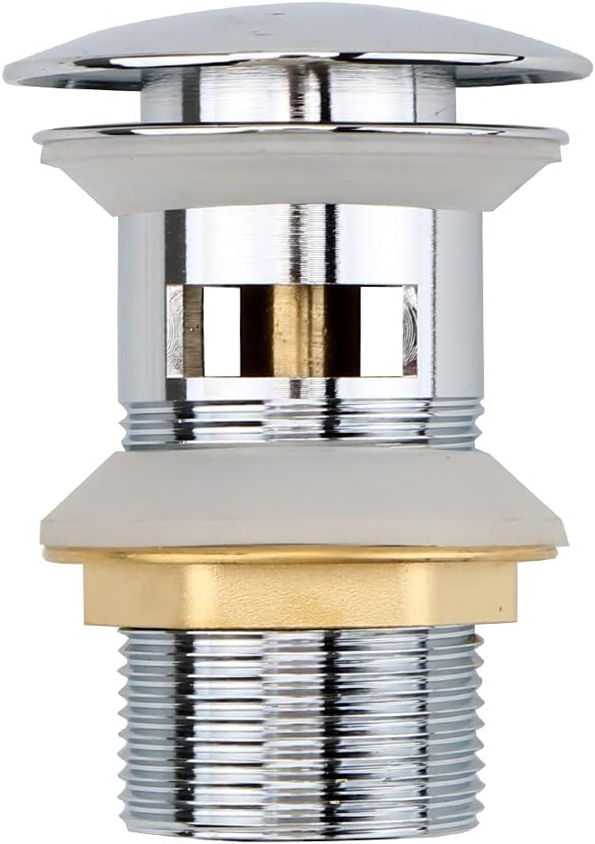 Stainless Steel Basin Sink Drain Stopper Up Drain with Overflow Slotted Washbasin Sink Plug Vanity Sink Waste Drainer (Color : E)