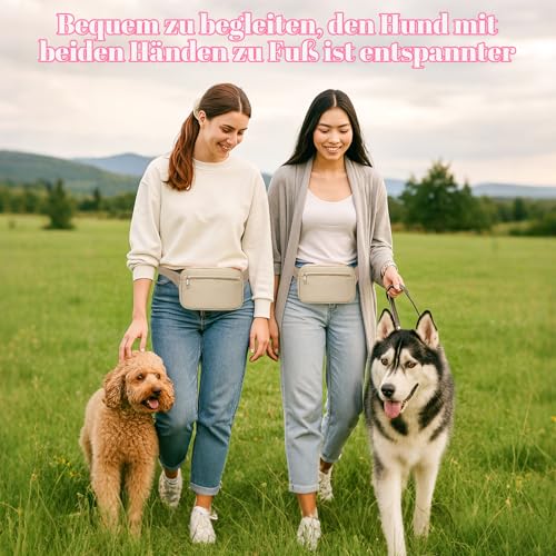 EliphonTowne wasserdichte Leckerlitasche Für Hunde - Outdoor-Bauchtasche Hundetraining, Bauchtasche Mit Verstellbarem Schultergurt, Mit Unabhängiger Abnehmbarer Haustier-Snack-Tasche
